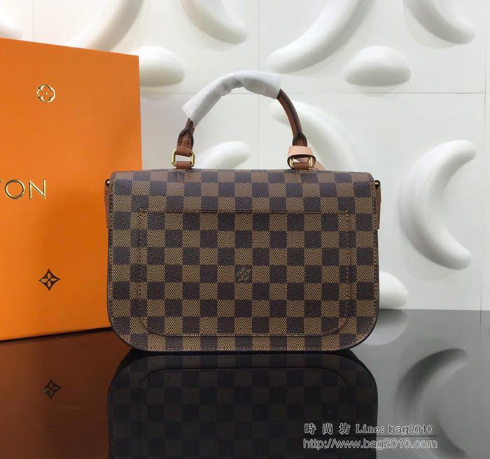 路易威登LV女包 頂級原單 Crossbody手袋 磁扣翻蓋手提包 Damier Ebene 塗層帆布 細粒面皮革 可肩背 斜挎  ydh2656